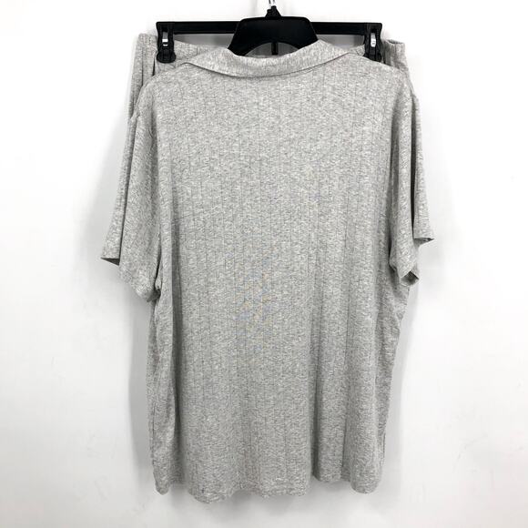 EBERJEY Gisele Rib Relaxed Short PJ Set XL Light Heather Grey TENCEL Modal NWOT - Picture 6 of 12